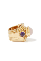 Simone Ring, 24k Gold-Plated Brass & Gemstones